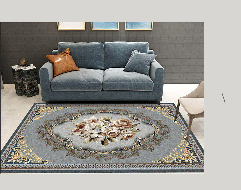 蓝翼 卧室中式地毯现代几何沙发茶几家用飘窗入门吸水防滑地垫